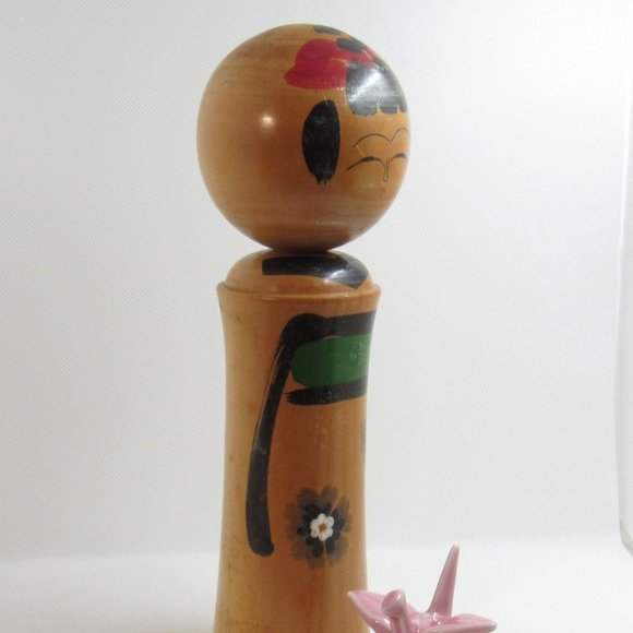 BIg green Japanese kokeshi doll/ kokeshi doll/ set - Picture 6 of 9